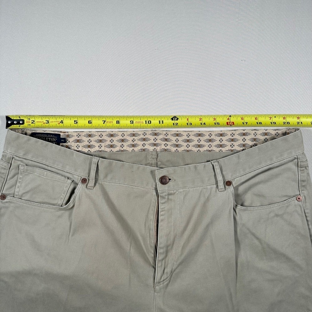 Pendleton Mens Chino Pants‎ 42x30 Tan Khaki Stretch Cotton 5-Pocket Straight Leg - Picture 13 of 15